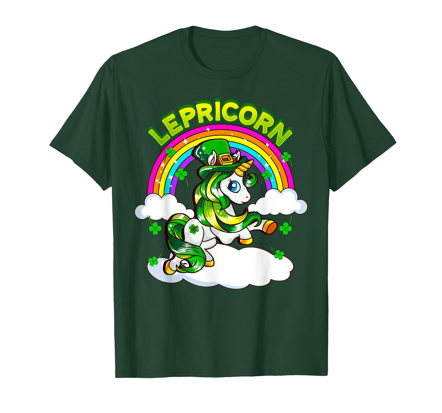 St Patricks Day Girls Unicorn Irish Lepricorn Girls Women T-Shirt