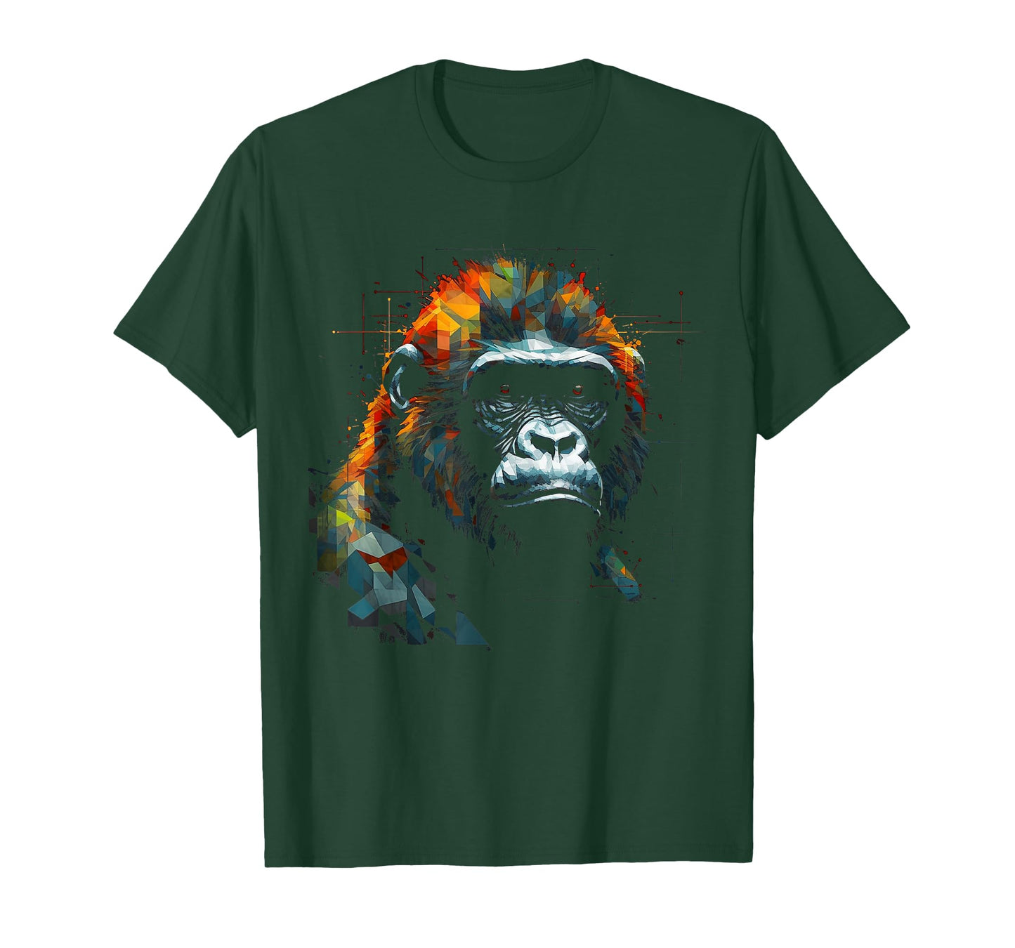 Gorilla Artwork Colourful Animal Monkey Zoo Gorilla T-Shirt