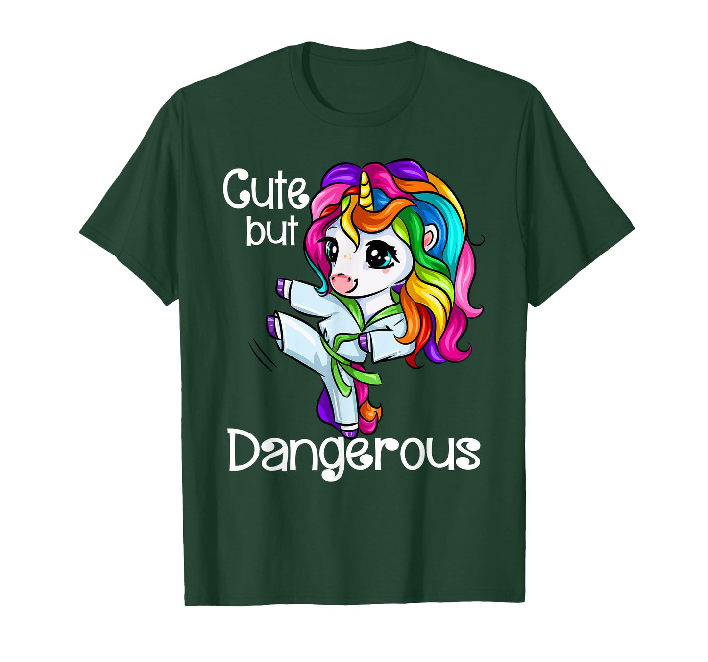 Cute But Dangerous Funny Karate Unicorn Girl T-Shirt