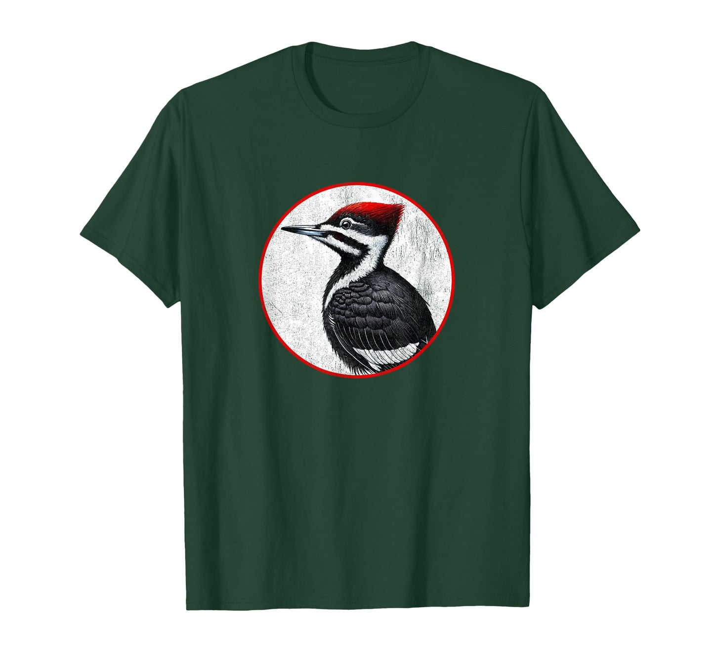 Colorful Retro Pileated Woodpecker Bird Design T-Shirt