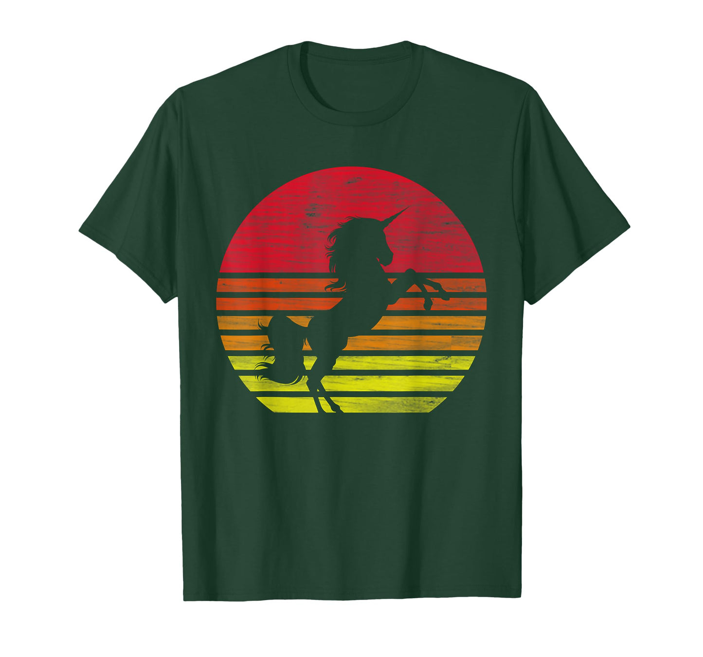 Einhrner Geschenke Retro Unicorn Silhouette T-Shirt - Unisex-Adults, Black, Small