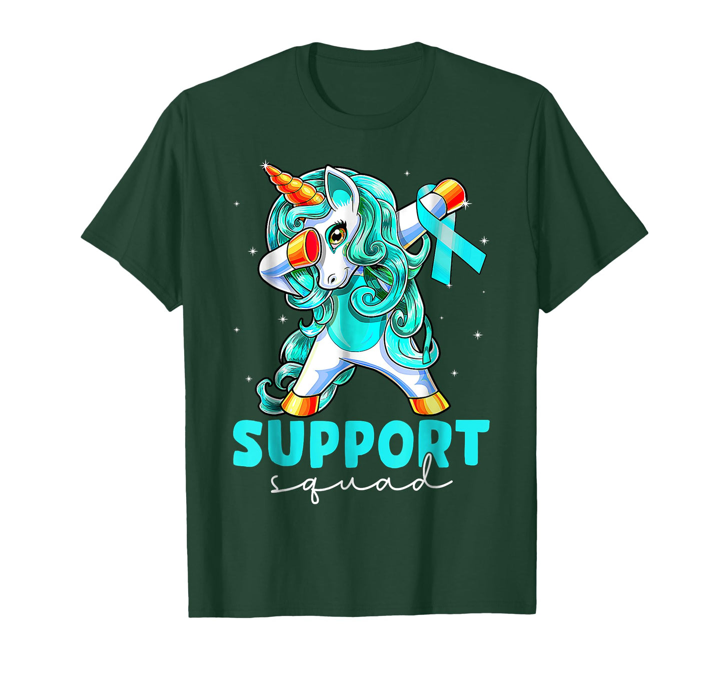 Support Squad Sexual Assault Awareness Teal Unicorn T-Shirt