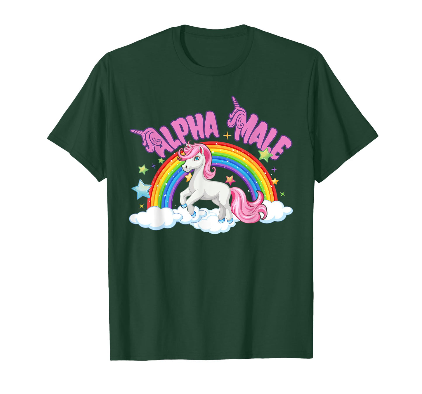 Alpha Male Unicorn Rainbow Sarcastic Humor Funny Ironic T-Shirt