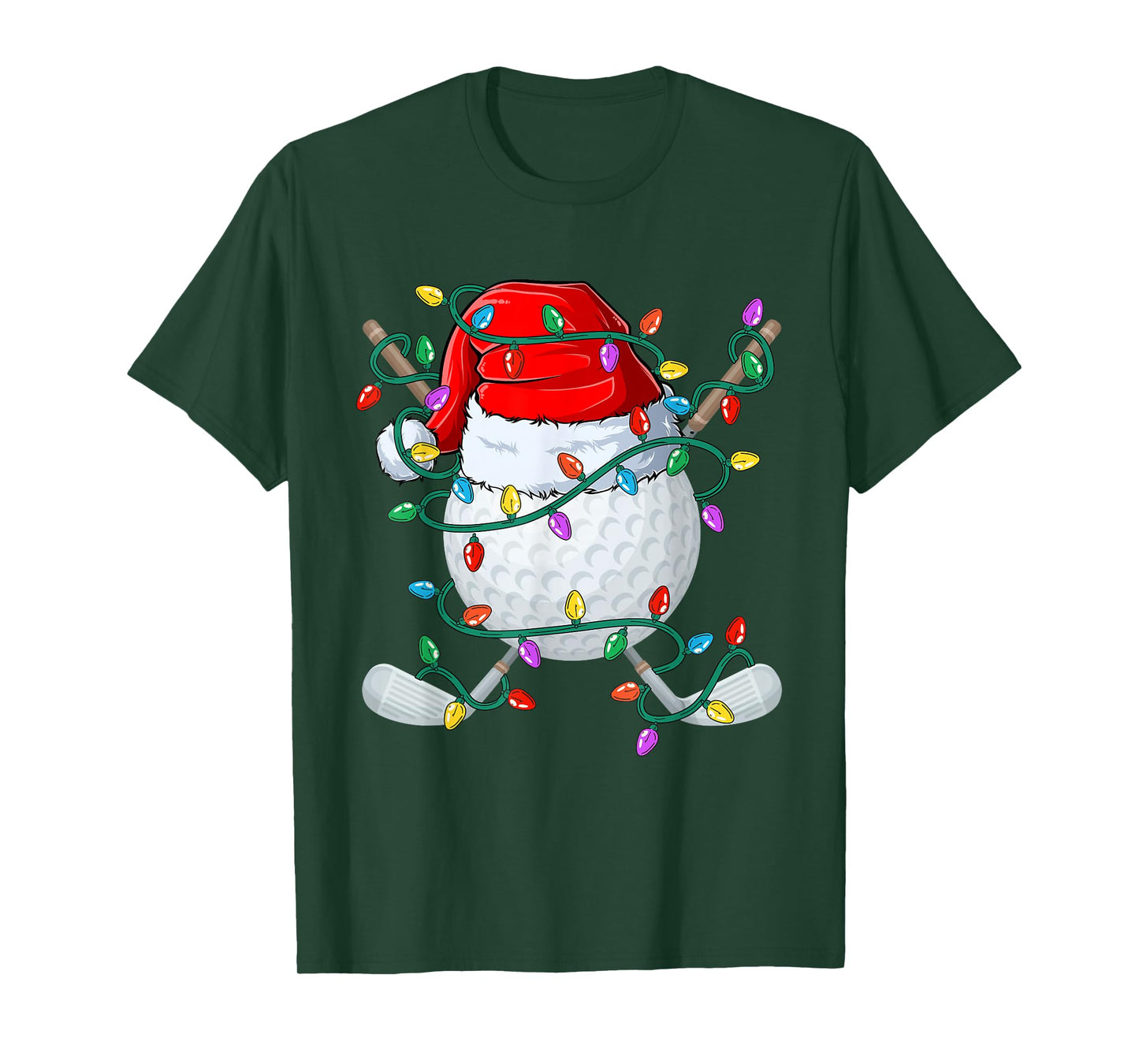 Christmas Golf Xmas Santa Sports Hat Golfer Golfing Funny T-Shirt