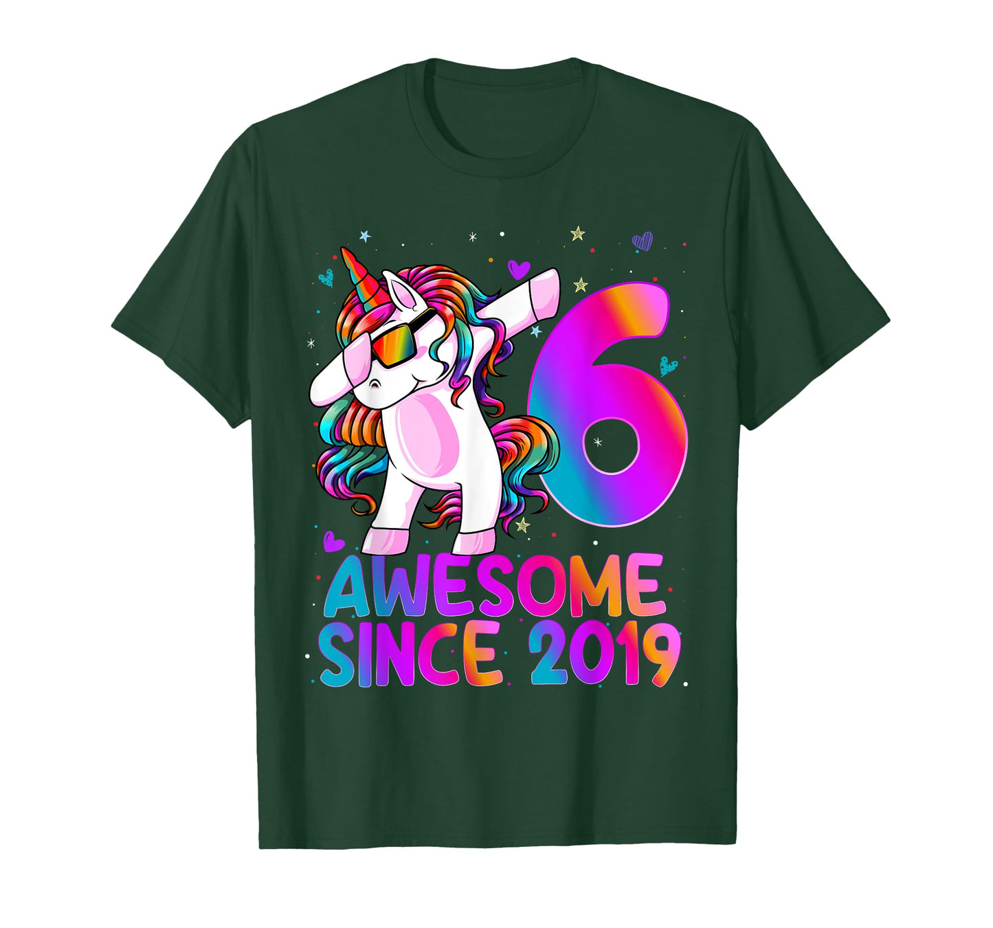 Dabbing Unicorn 6 Year Old 6th Birthday Girl Unicorn Party T-Shirt