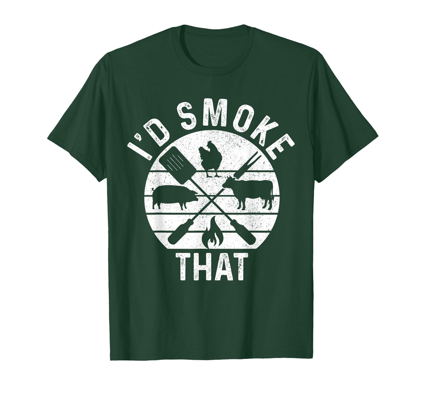 Chef Butcher BBQ I'd Smoke That Pork Beef Funny Father's Day T-Shirt