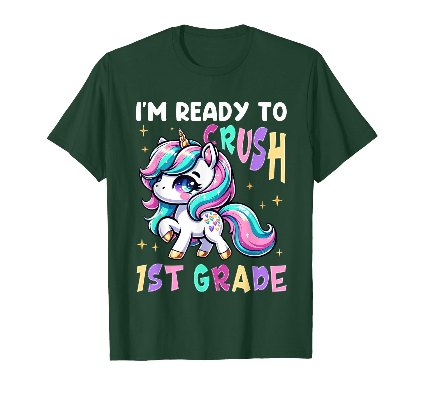 I'm Ready To Crush First Grade Unicorn 1st Grader Girls Kids T-Shirt