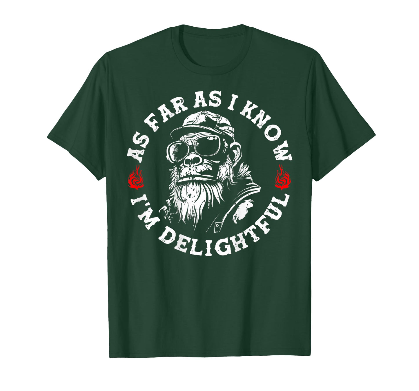 As Far As I Know I'm Delightful Funny Monkey Biker (On Back) T-Shirt