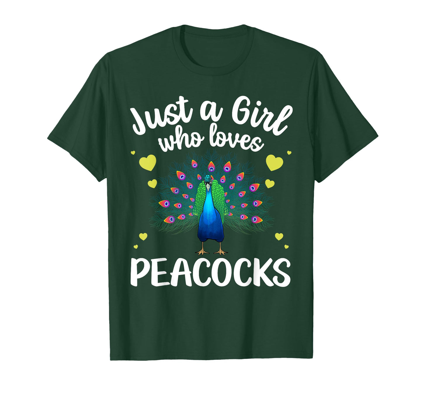 Funny Peacock Design For Women Girls Kids Bird Peacock Lover T-Shirt