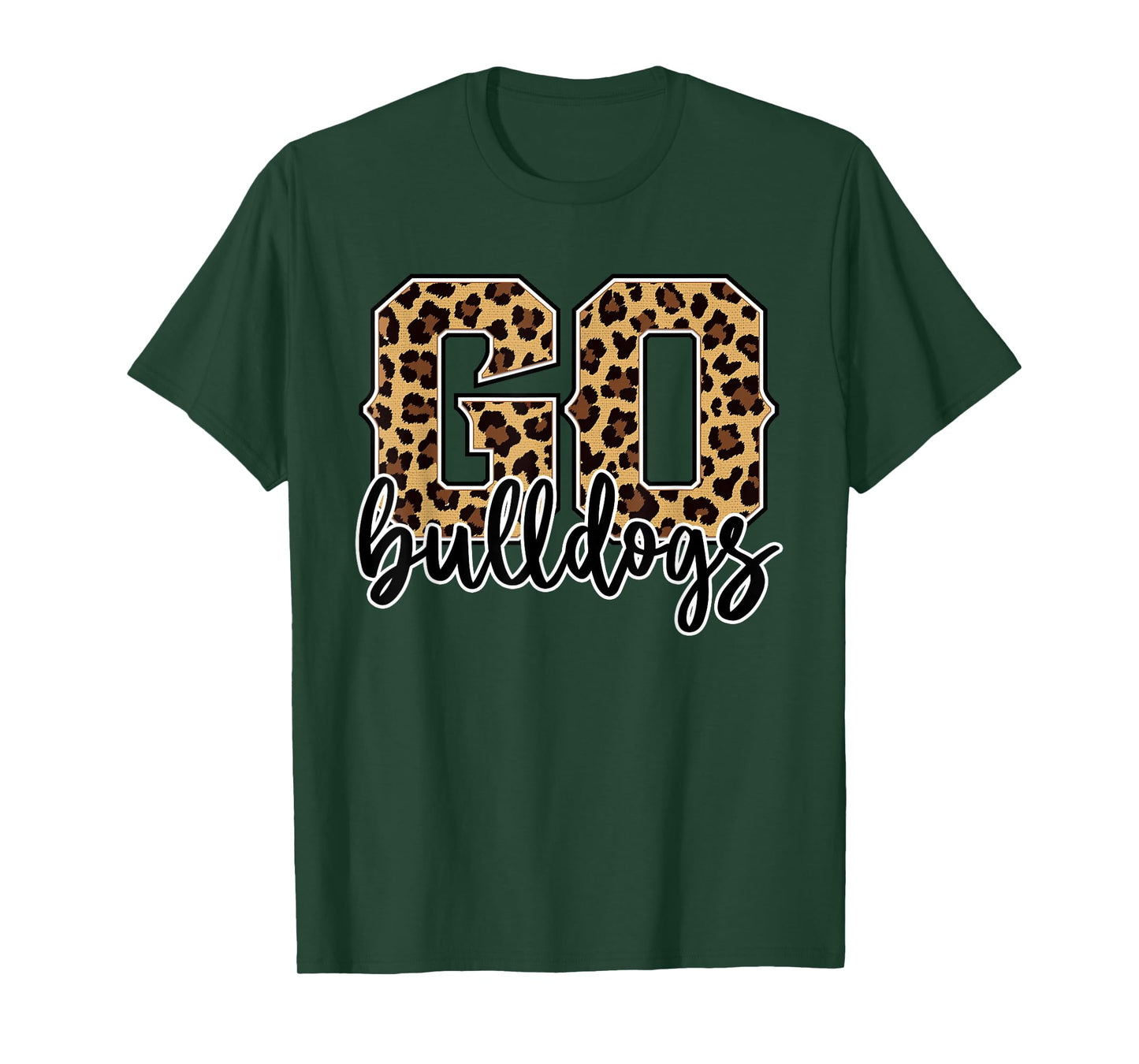Braves Go Bulldogs Leopard Print Womens Cheetah Graphic T-Shirt
