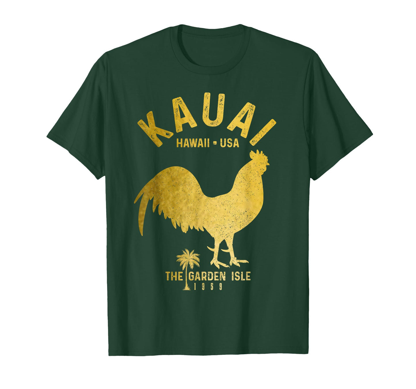 Kauai 1959 The Garden Isle Chicken Hawaii Vintage Hawaiian T-Shirt
