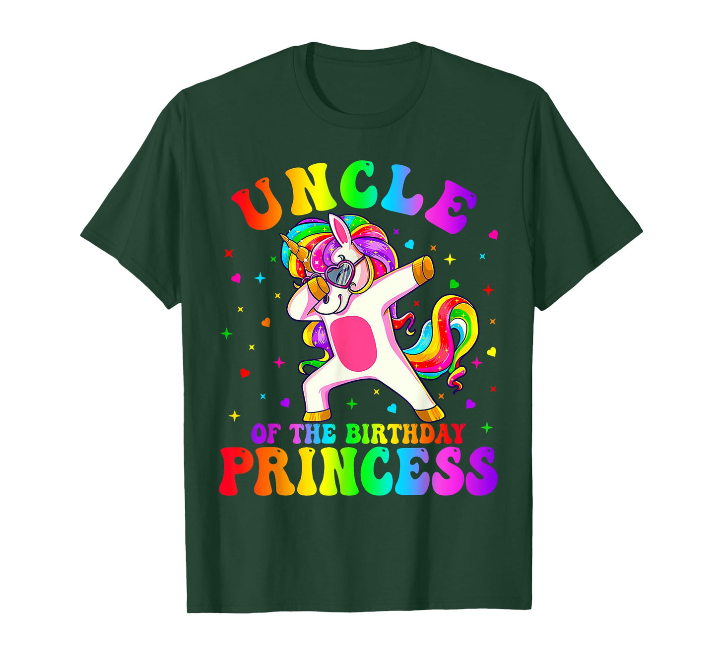 Uncle of the Birthday Princess Girl Dabbing Unicorn Funny T-Shirt