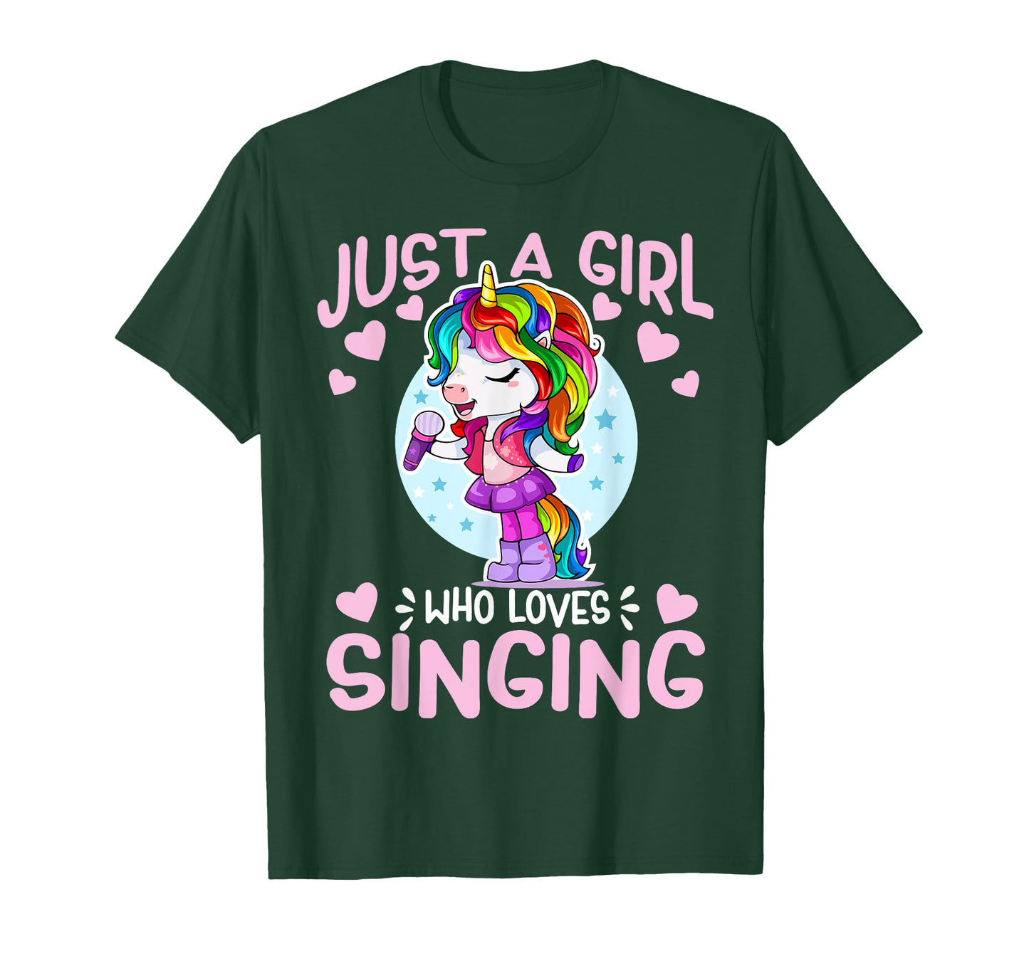 Just A Girl Who Loves Singing Funny Karaoke Singer Unicorn T-Shirt