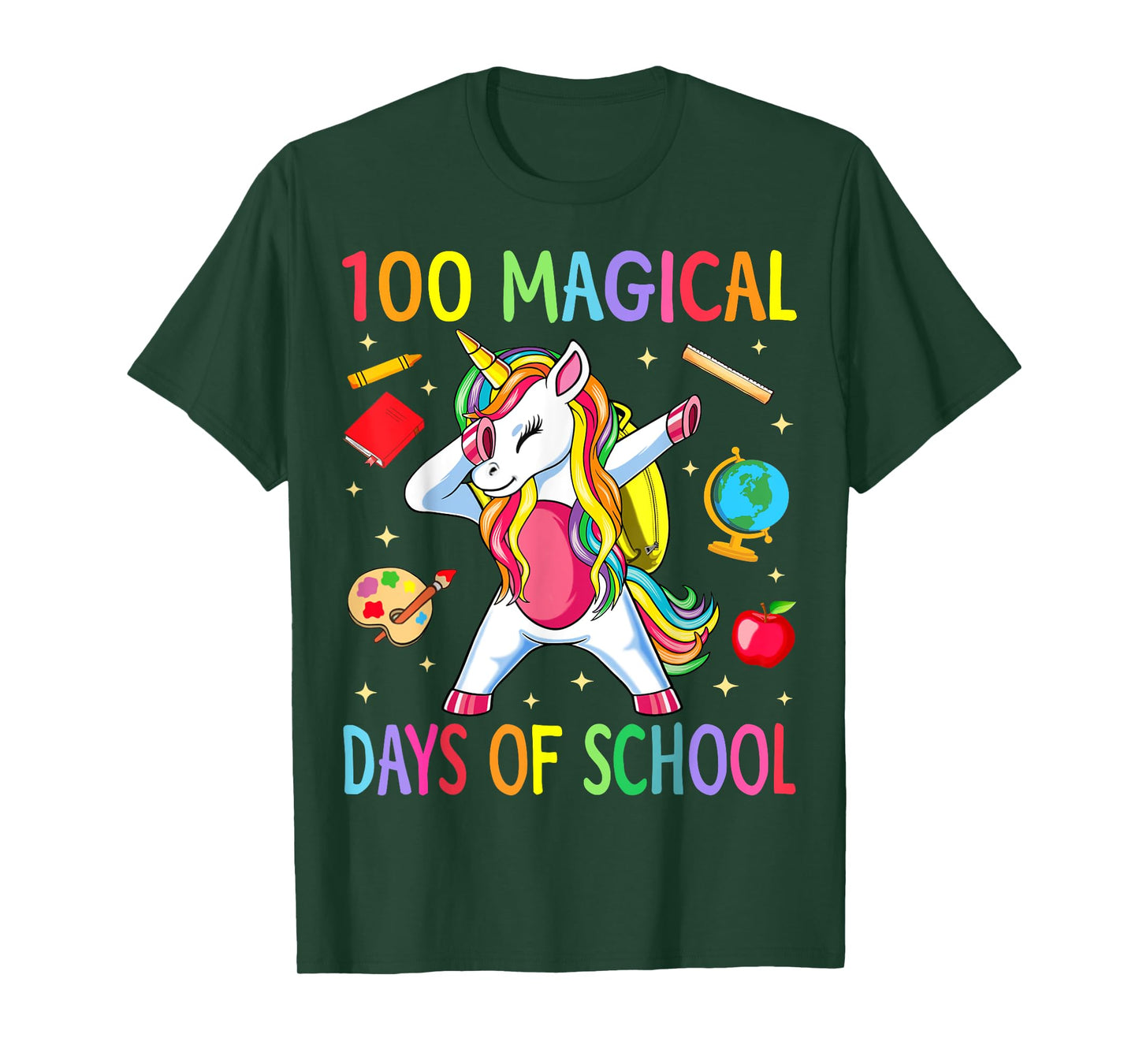 100th Day of School Unicorn 100 Magical Days Teacher Girls T-Shirt