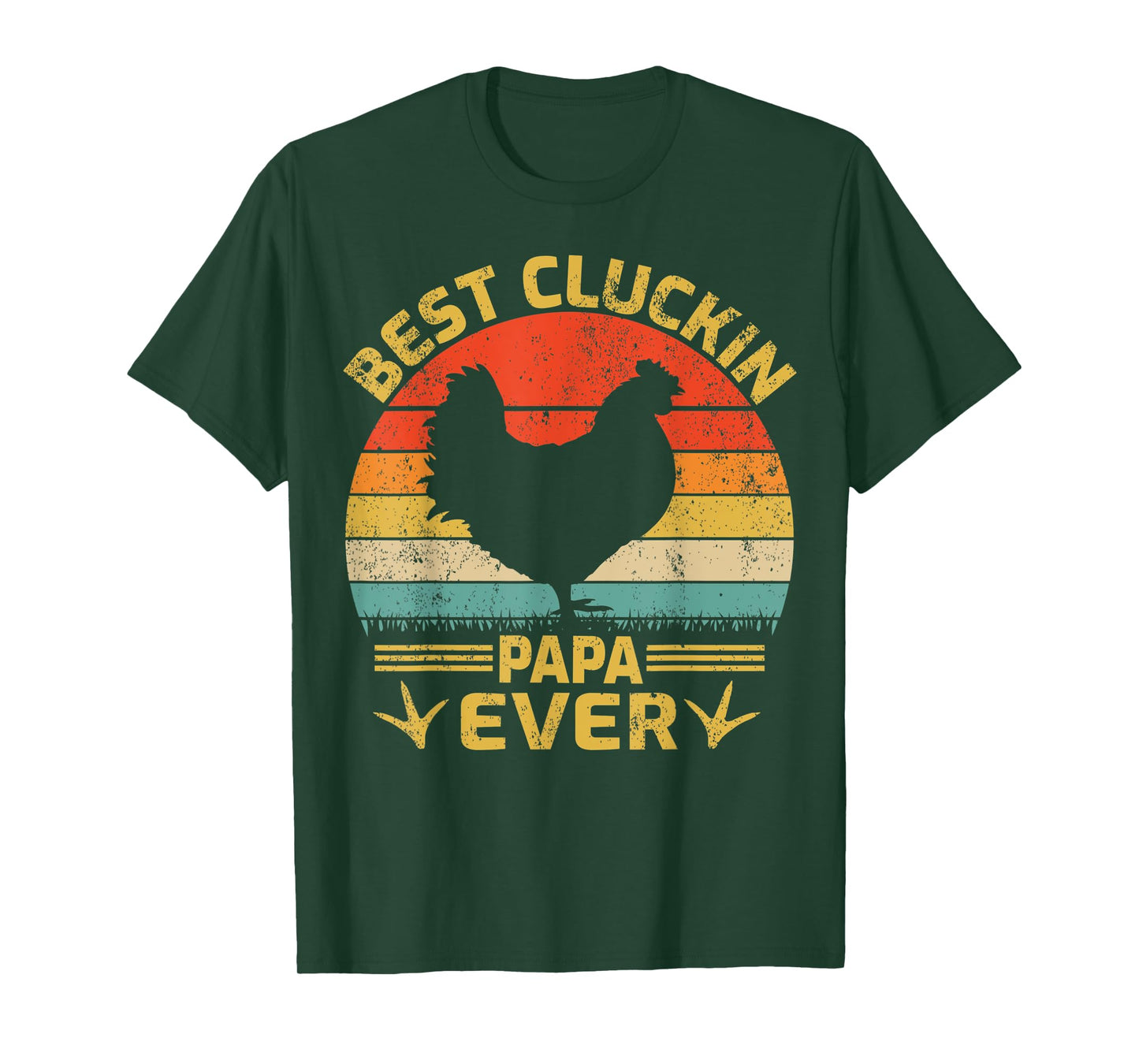 Mens Best Cluckin Papa Ever Vintage Chicken Papa Father's Day T-Shirt