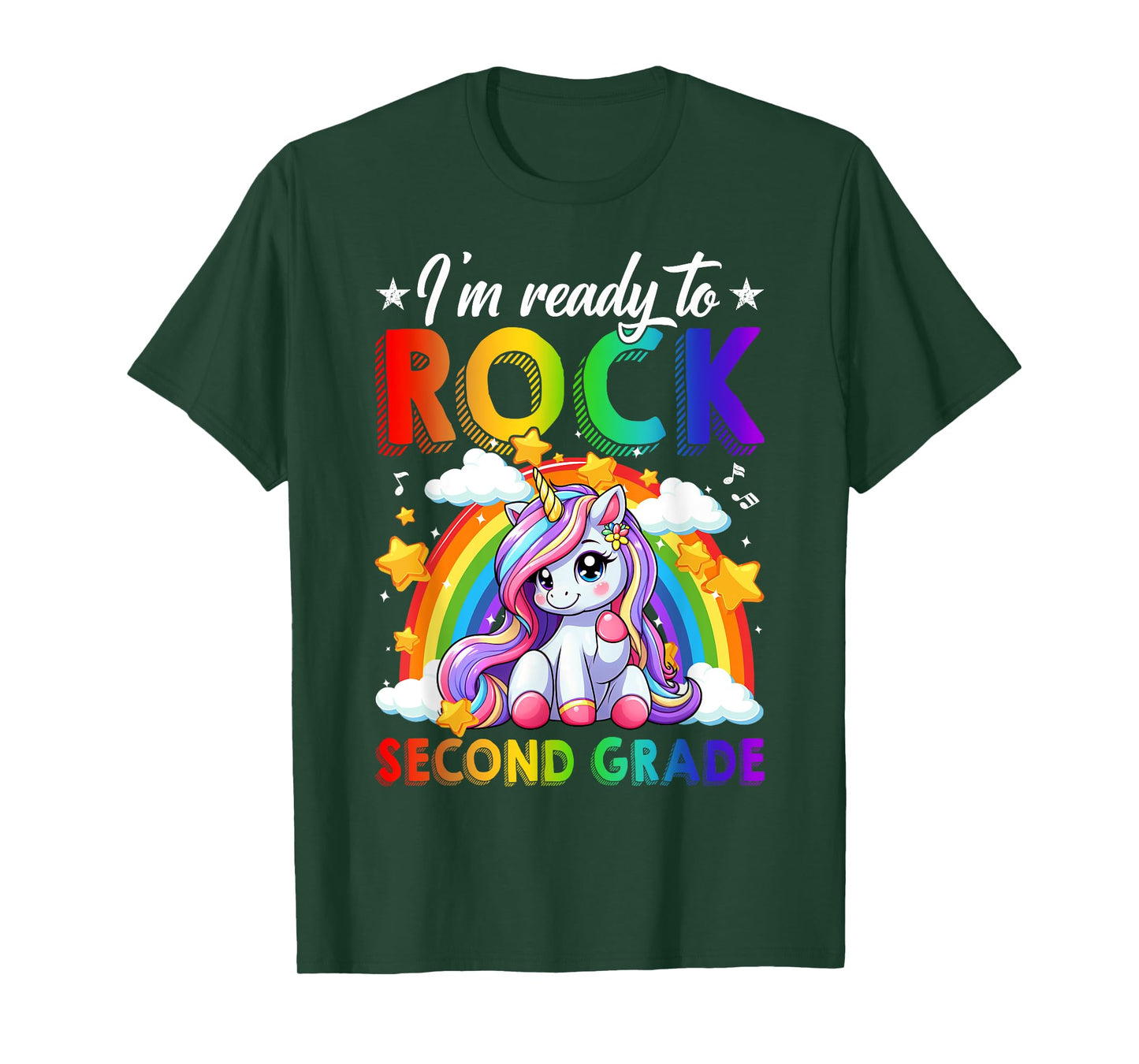 I'm Ready To Rock Second Grade Unicorn Back To School Girls T-Shirt