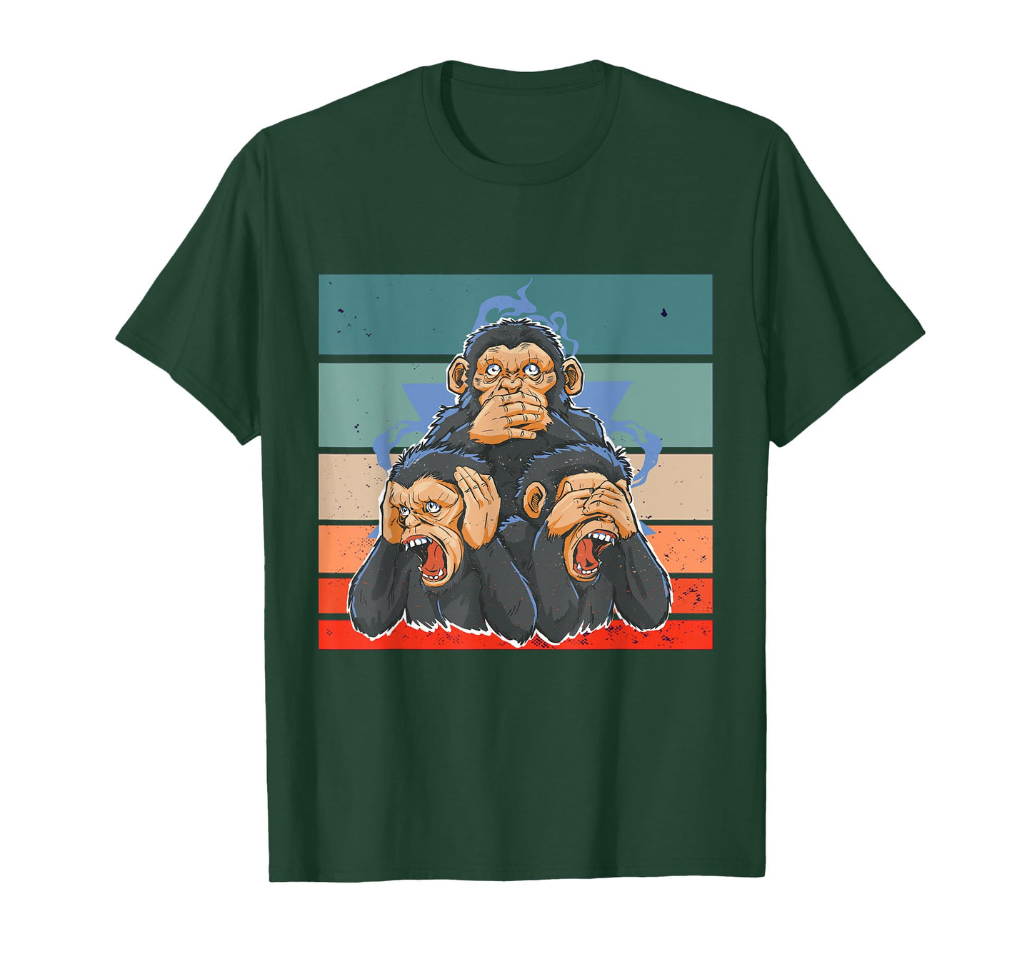 Monkeys see no evil hear no evil speak no evil wisdom Humor T-Shirt