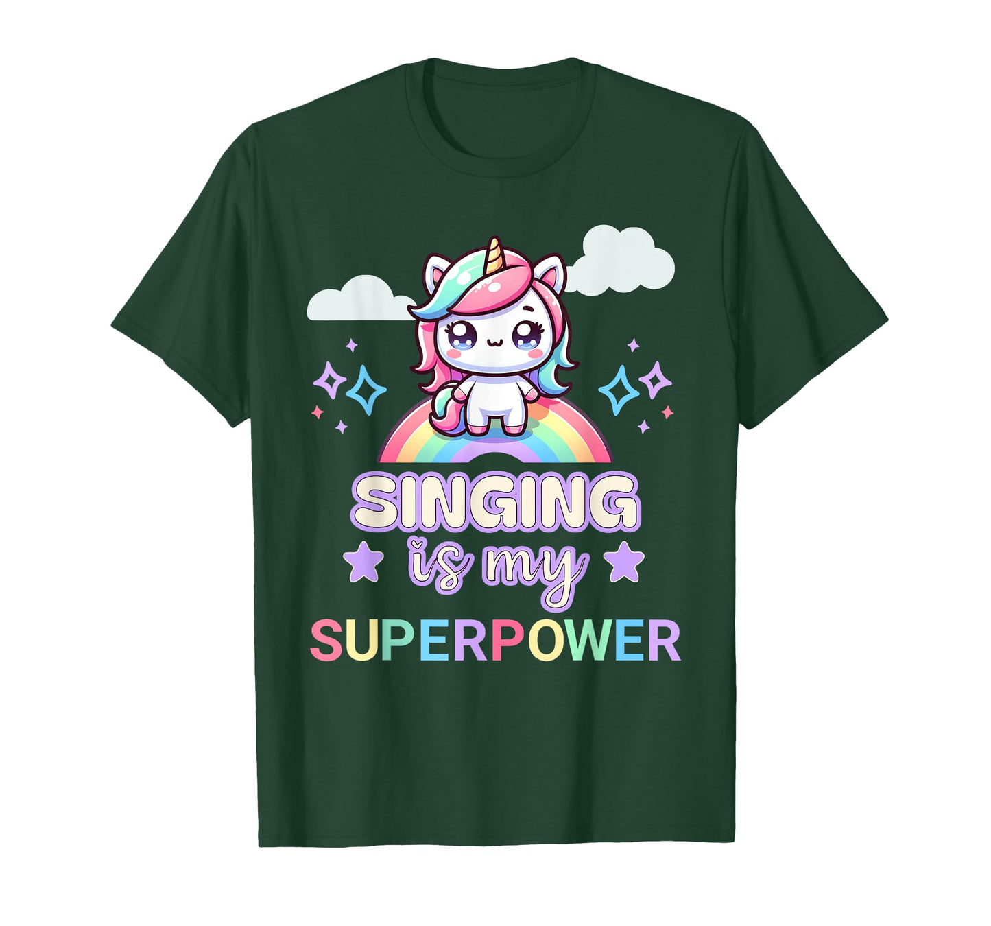 Singing Is My Superpower Funny Singing Shirts Kids Unicorn T-Shirt