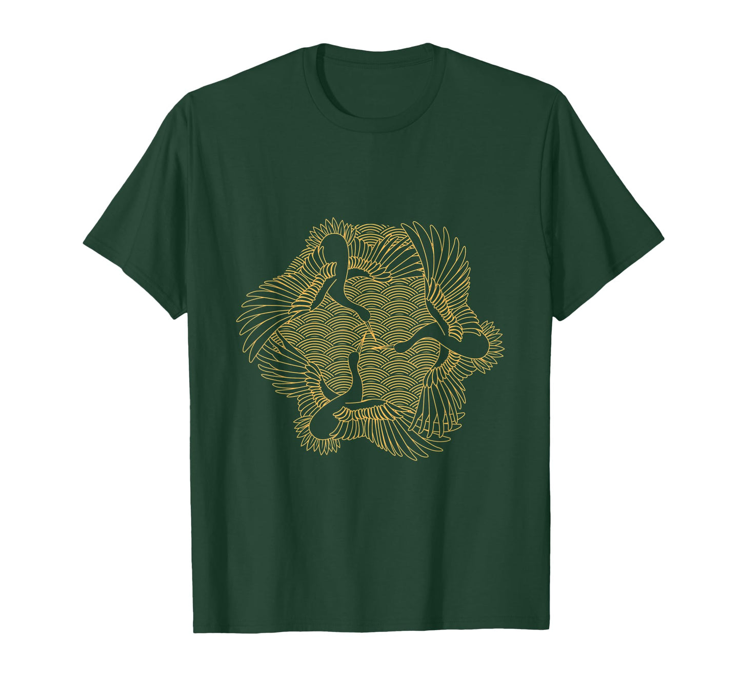 Common Crane Bird Cute Animal Nature Birdie Lover Origami T-Shirt