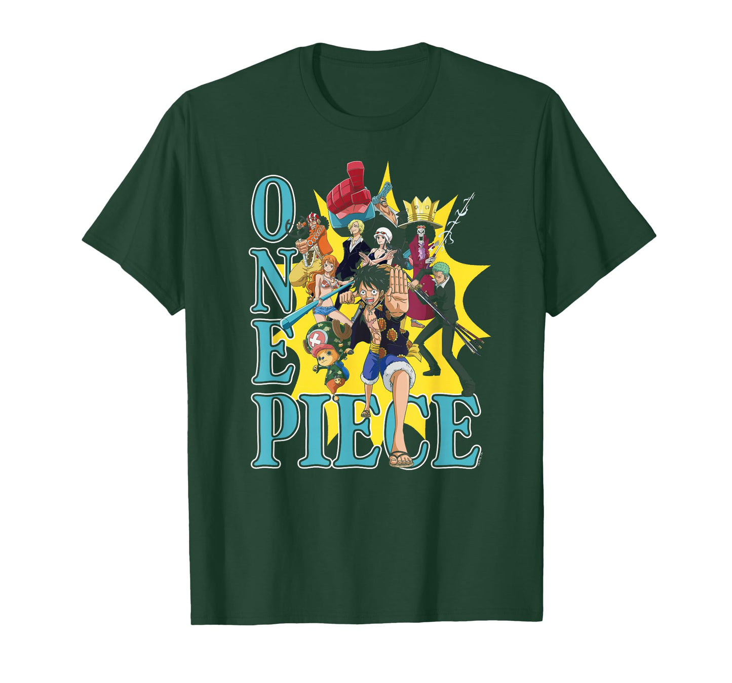 One Piece Anime Group Photo Burst Character Collage T-Shirt