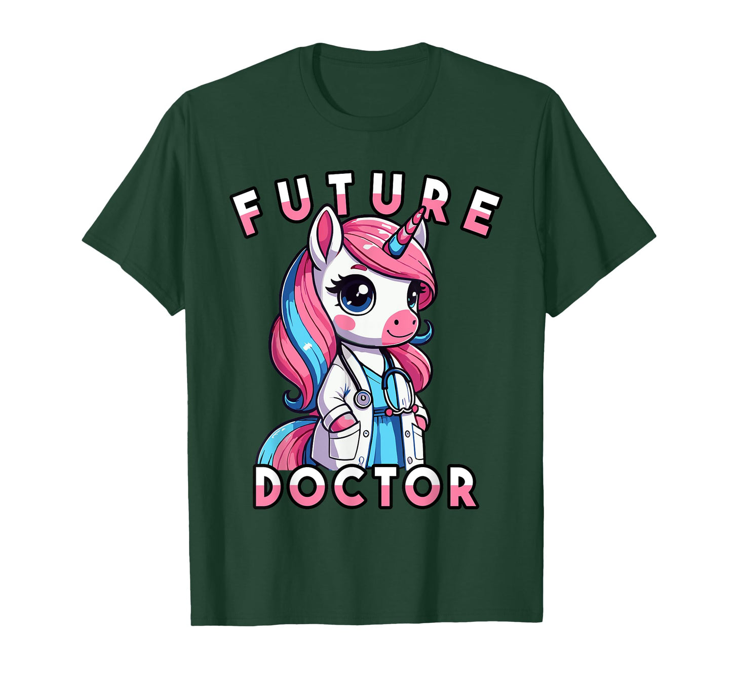 Future Doctor Girls Unicorn Medical Career Graphic T-Shirt
