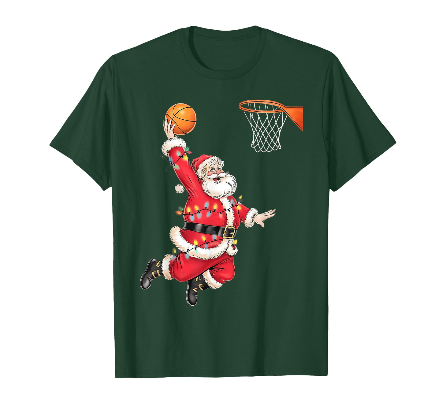 Funny Santa Claus Playing Basketball Merry Christmas Boys T-Shirt