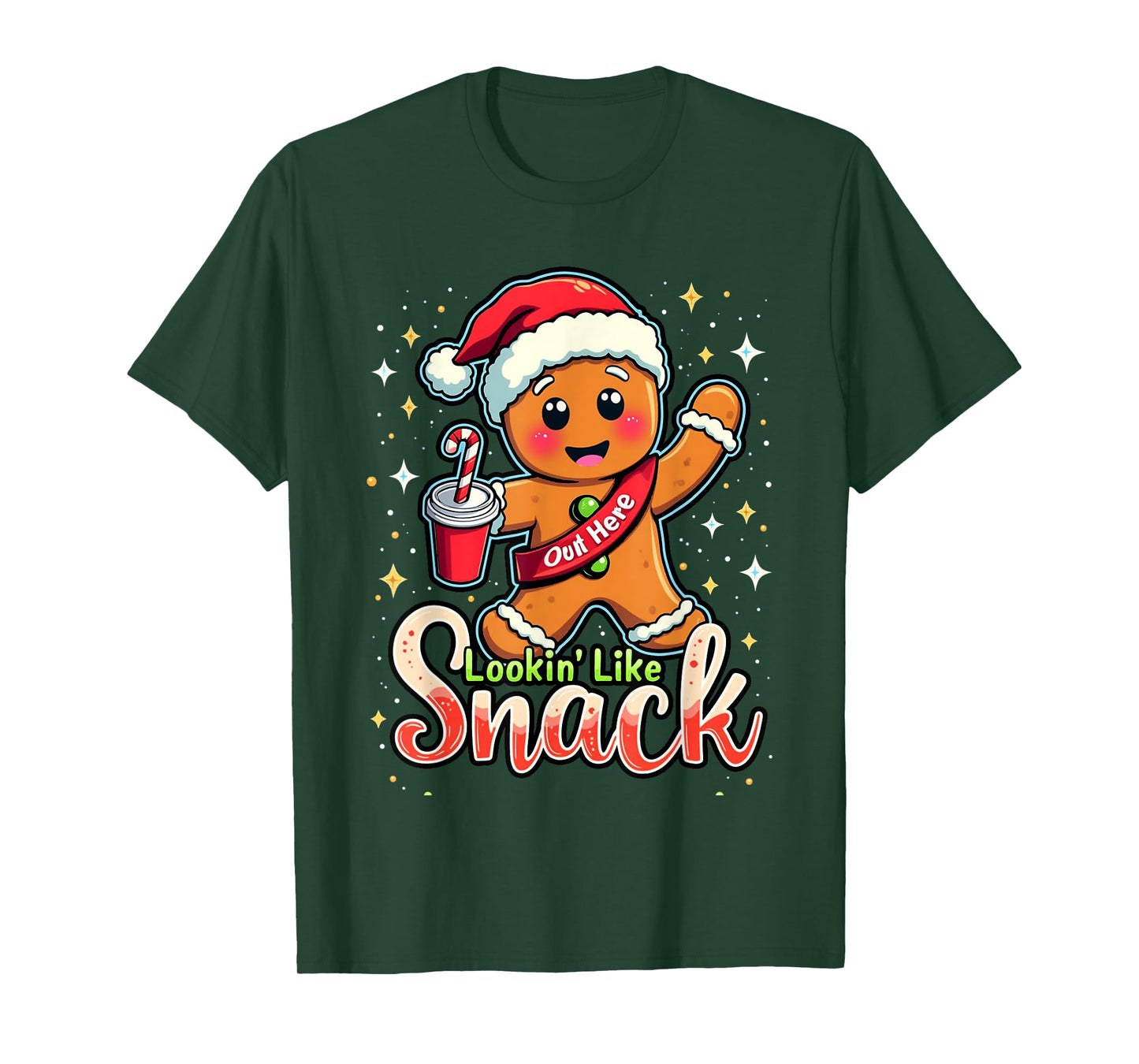 out here looking like a snack christmas funny BouJee Xmas T-Shirt