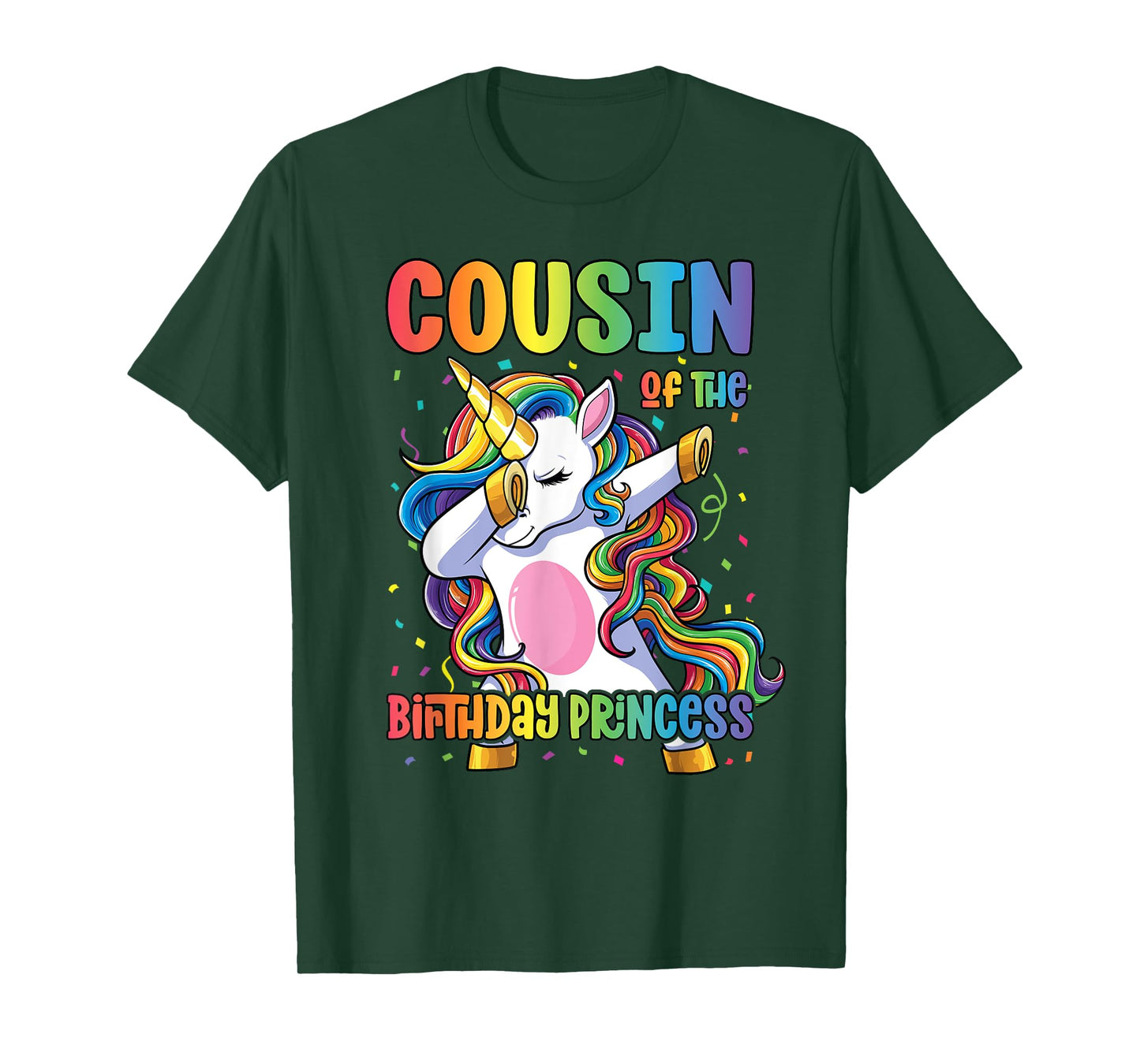 Cousin of the Birthday Princess Girl Dabbing Unicorn Cousin T-Shirt