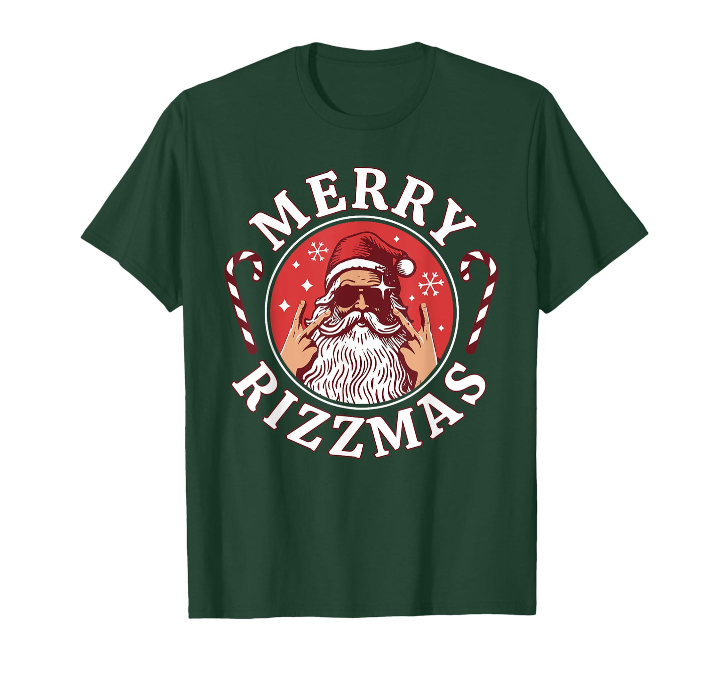Merry Rizzmas Kids Teens School Funny Christmas Santa Claus T-Shirt