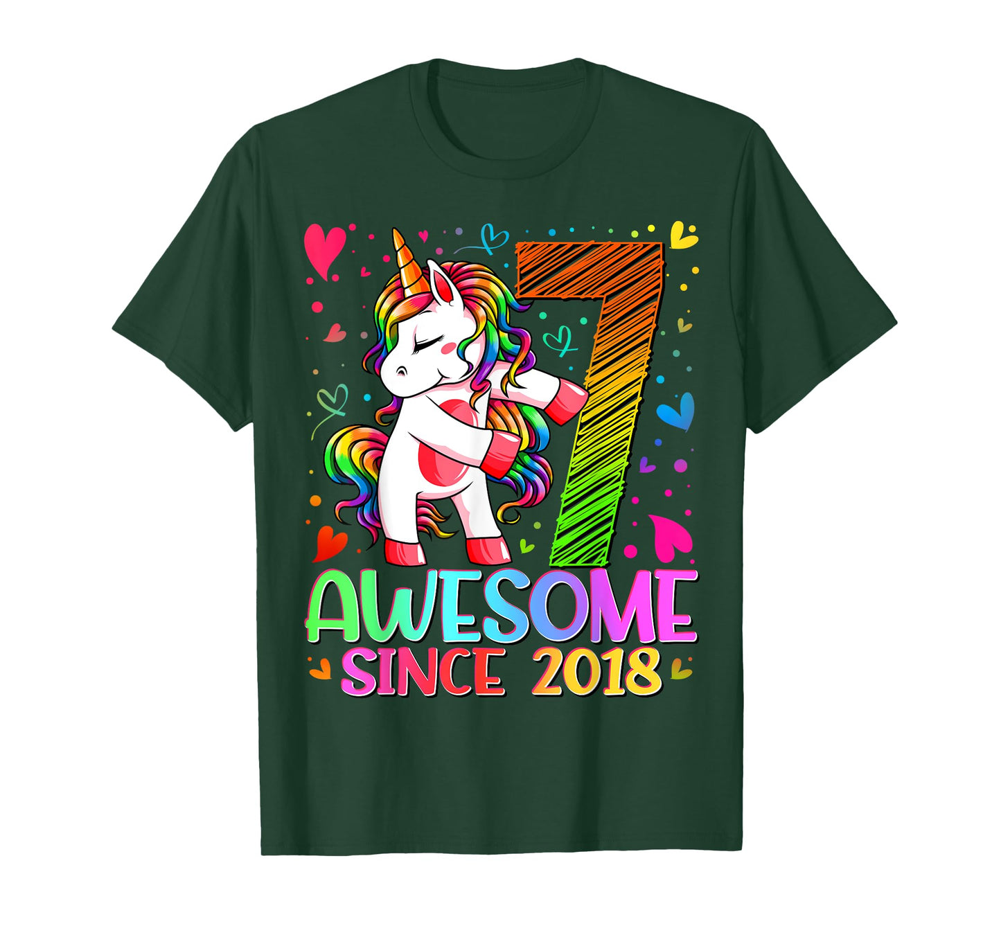 7 Year Old Unicorn Gifts For Girls 7th Birthday Girl Party T-Shirt
