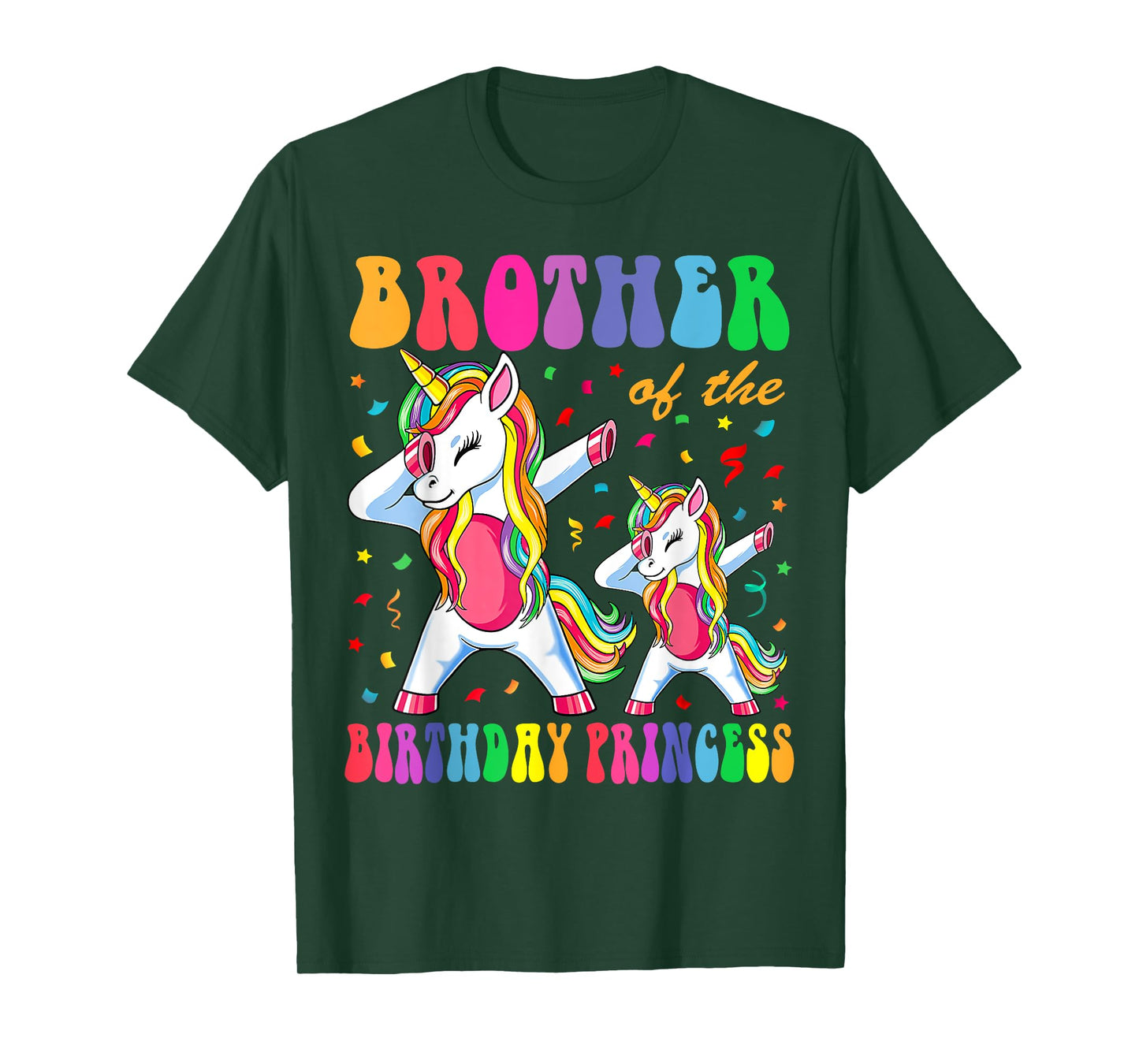 Brother of the Birthday Princess Girl Dabbing Unicorn Family T-Shirt