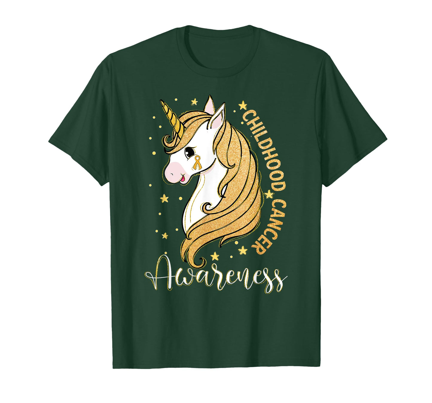 Childhood Cancer Awareness Unicorn Warrior Support Kid Girls T-Shirt