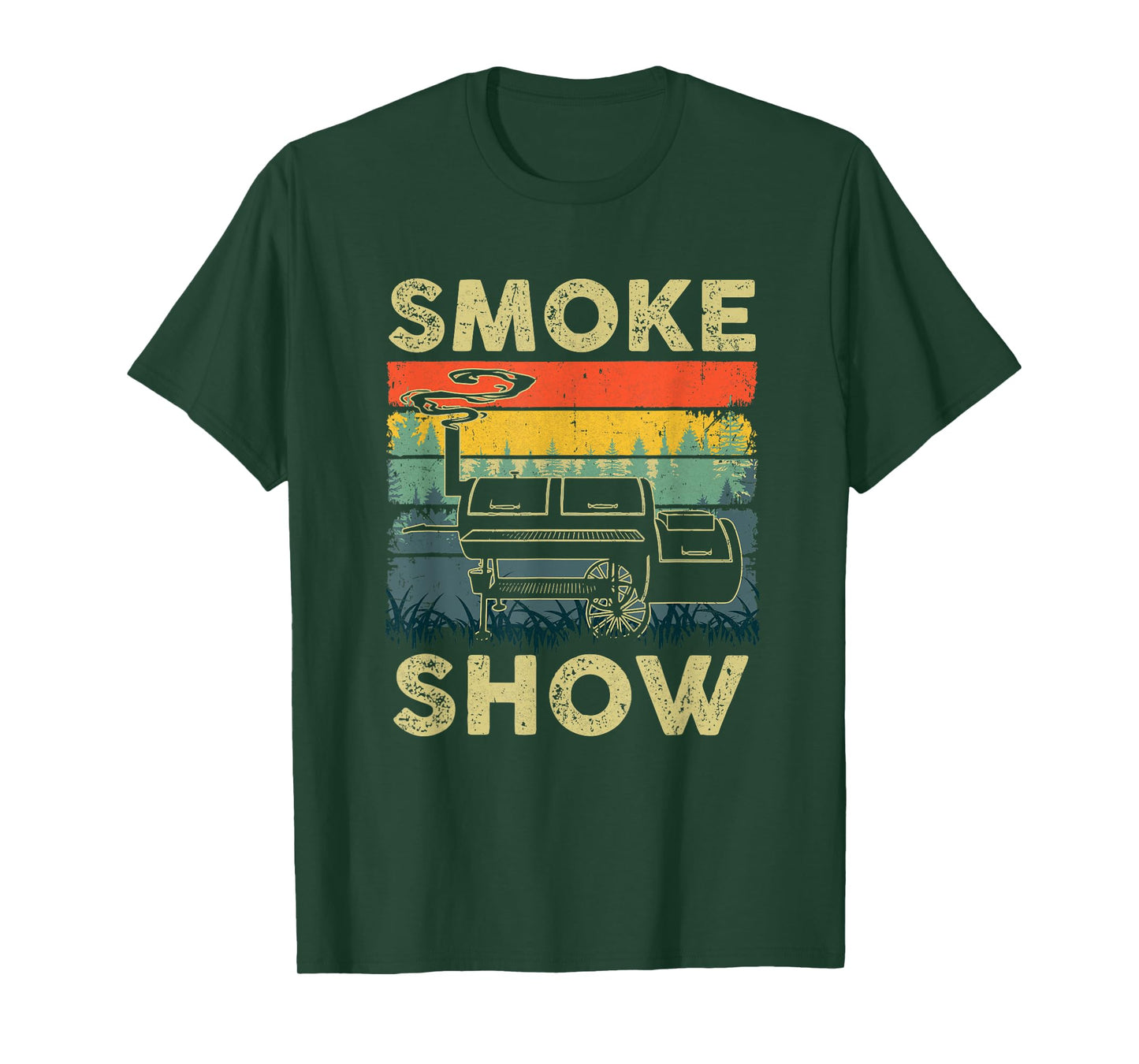Smoke Show Funny Bbq Smoker Grilling Meat Smoking Retro T-Shirt