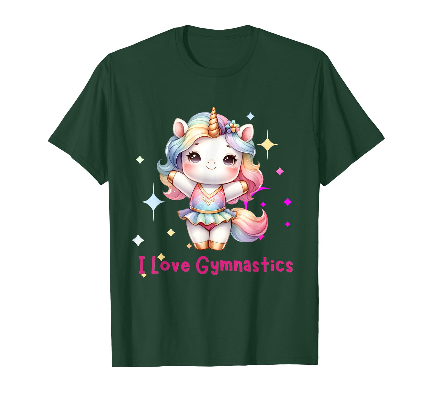 I love Gymnastics with Cute Gymnast Unicorn for Girls Kids T-Shirt