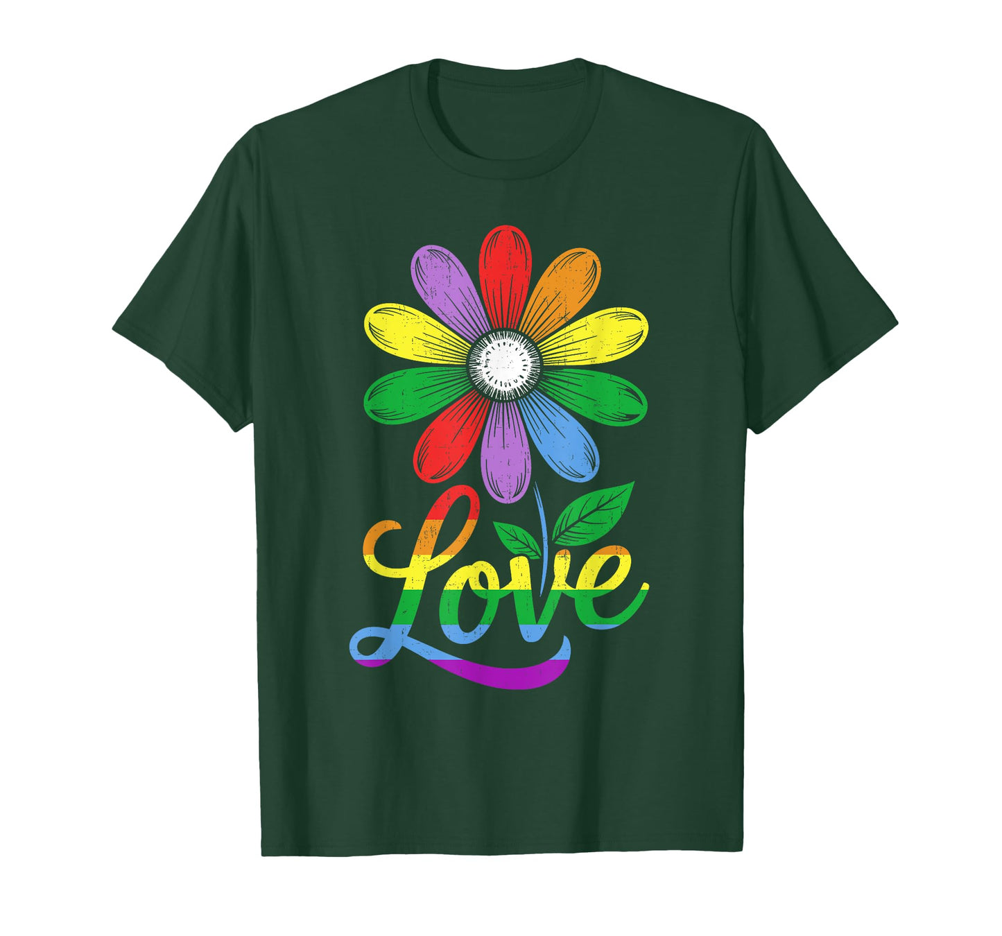 Pride Shirts Retro Flower Rainbow Ally LGBTQ Gay Pride Gift T-Shirt