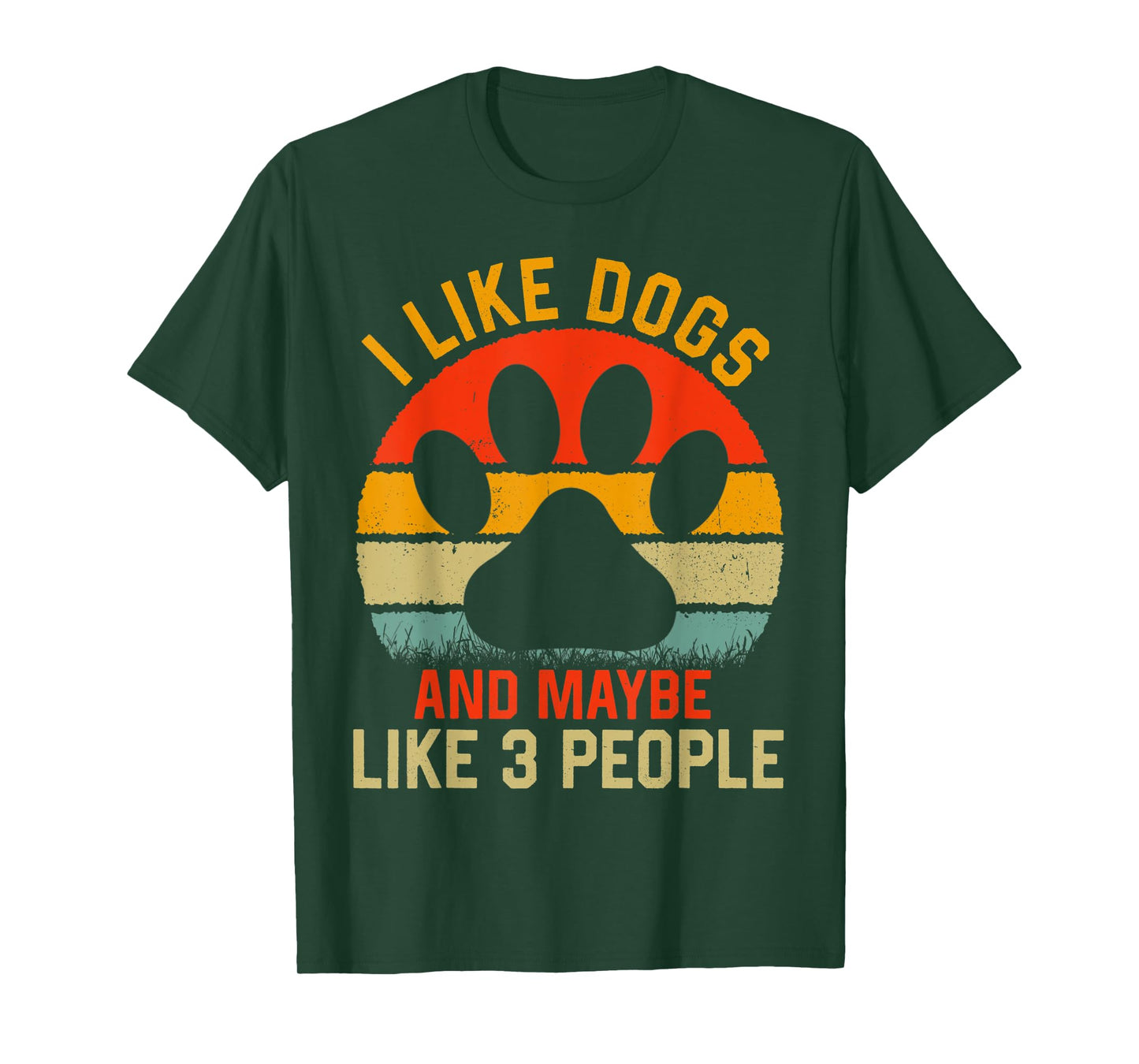i Like dogs And Maybe Like 3 People dog Retro Men Women Kids T-Shirt