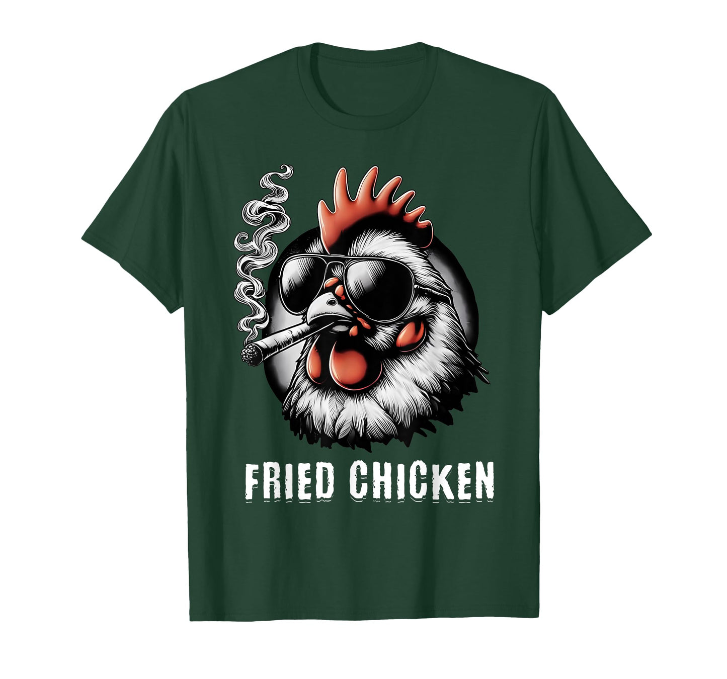Fried Chicken Sunglasses Smoking Funny 420 Marijuana Weed T-Shirt