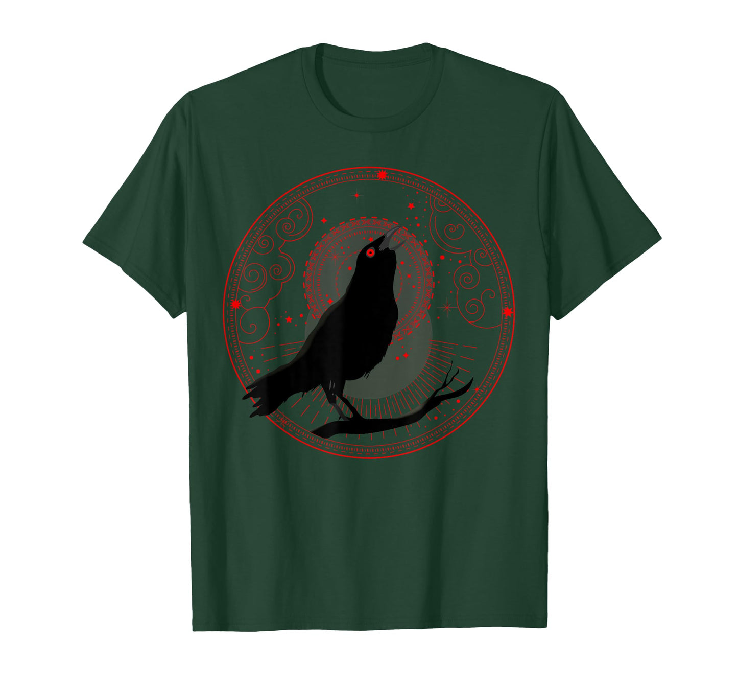 Beautiful Black Crow Raven Bird Watch. Birds Silhouette T-Shirt