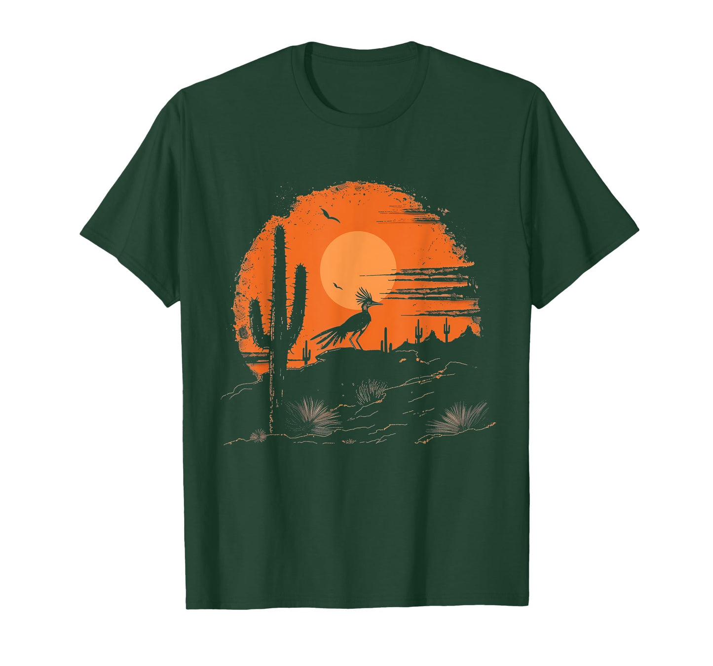 Roadrunner Bird Desert Landscape Cactus Arizona Texas Nevada T-Shirt