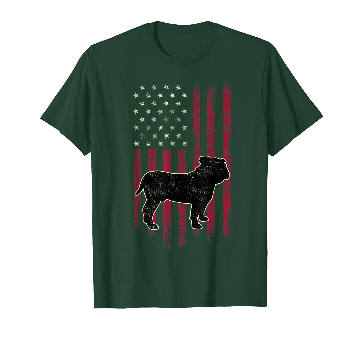 English Bulldog Dog Lovers American Flag 4th Of July T-Shirt