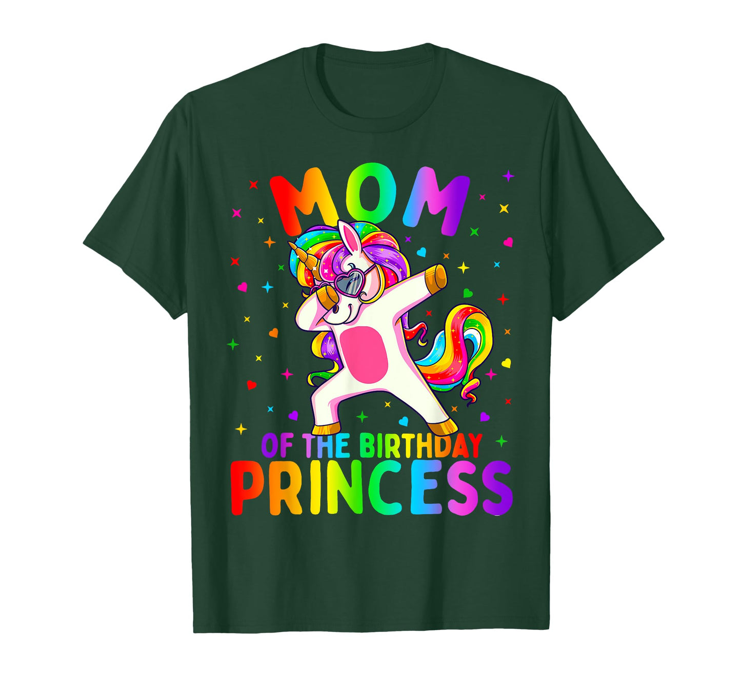 Mom of the Birthday Princess Girl Dabbing Unicorn Mother T-Shirt