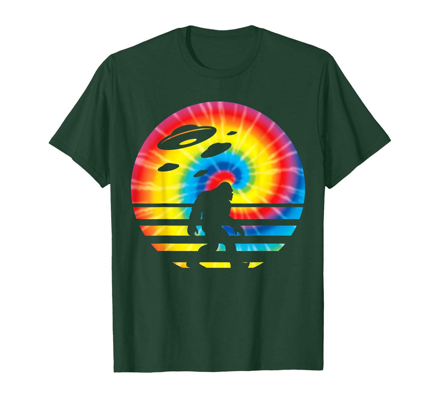 Unique Bigfoot UFO Abduction Tie Dye Shirt Gift T-Shirt