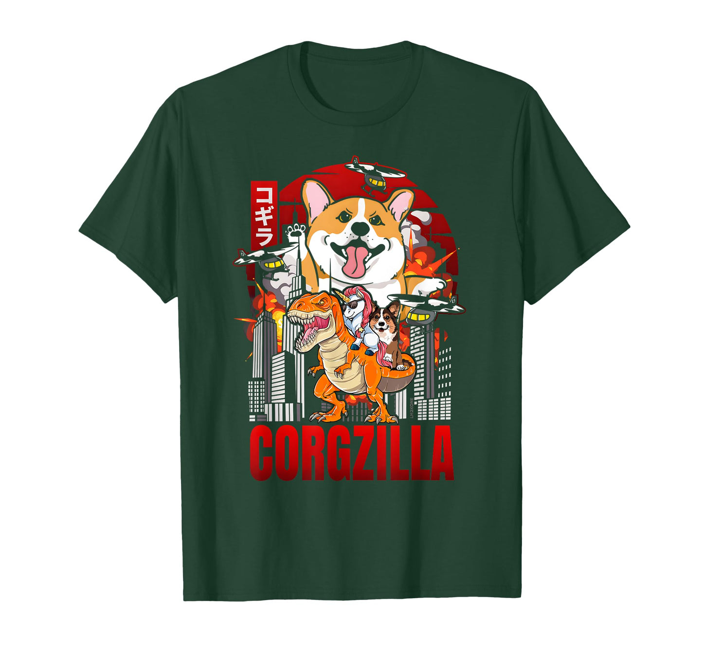 Funny Japanese Corgzilla Unicorn Funny Dog Corgi Lovers Men Women Kids T-Shirt