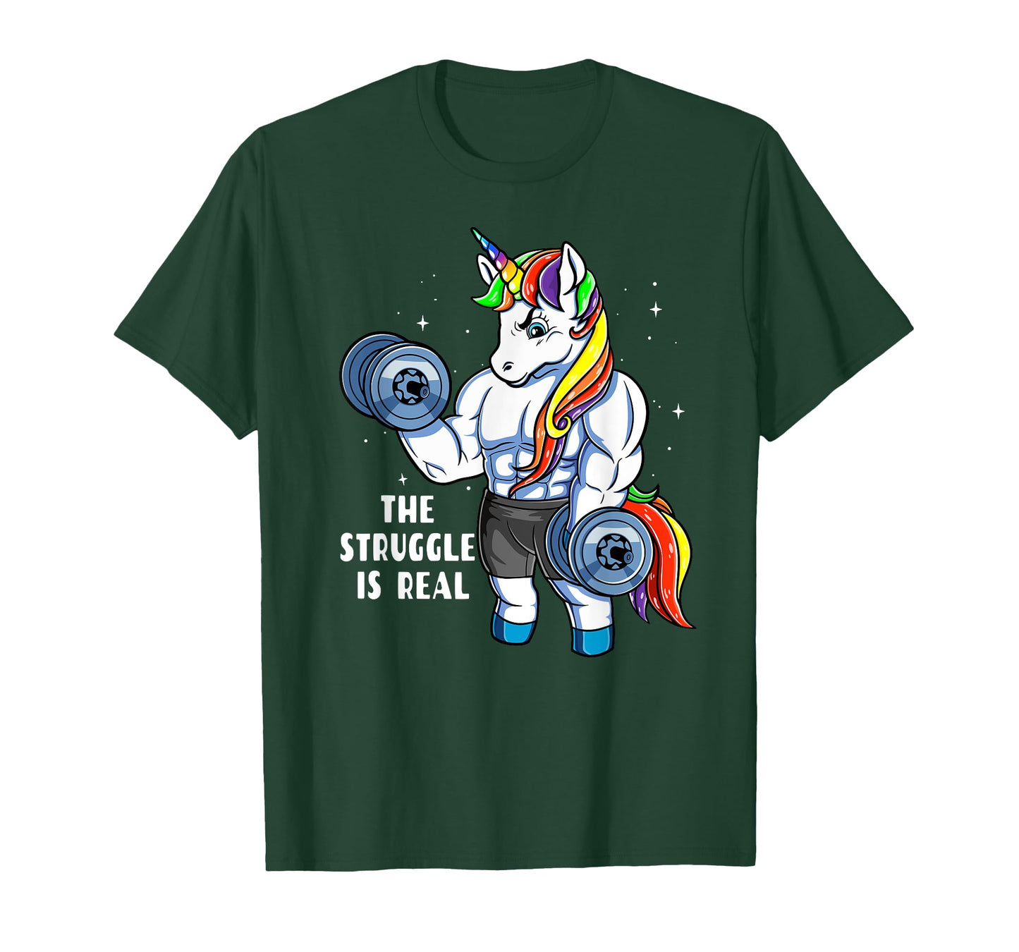 Unicorn Weightlifting T shirt - Rainbow Unicorn Gym Women T-Shirt