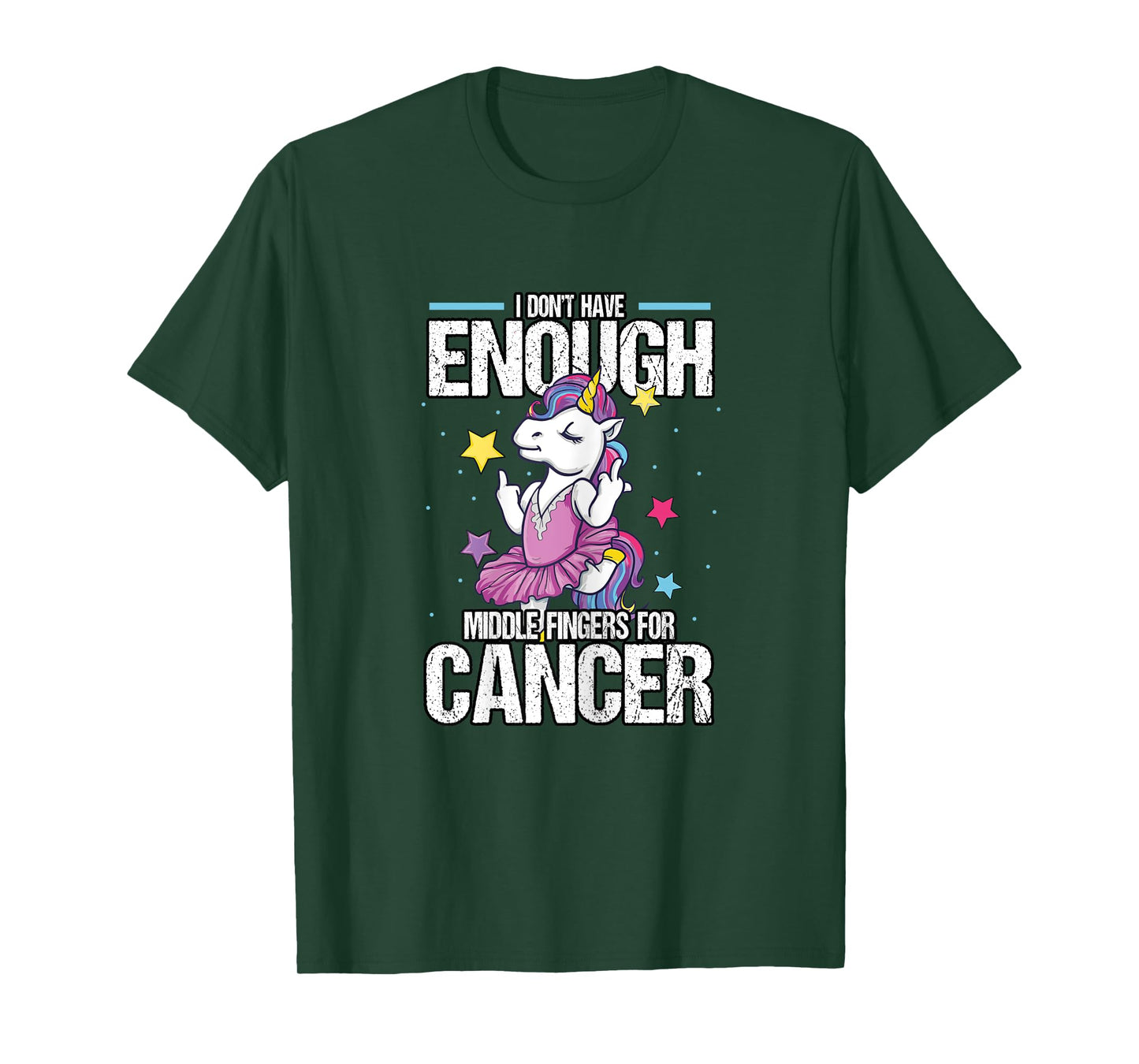 Funny I Don't Have Enough Middle Fingers For Cancer Unicorn T-Shirt