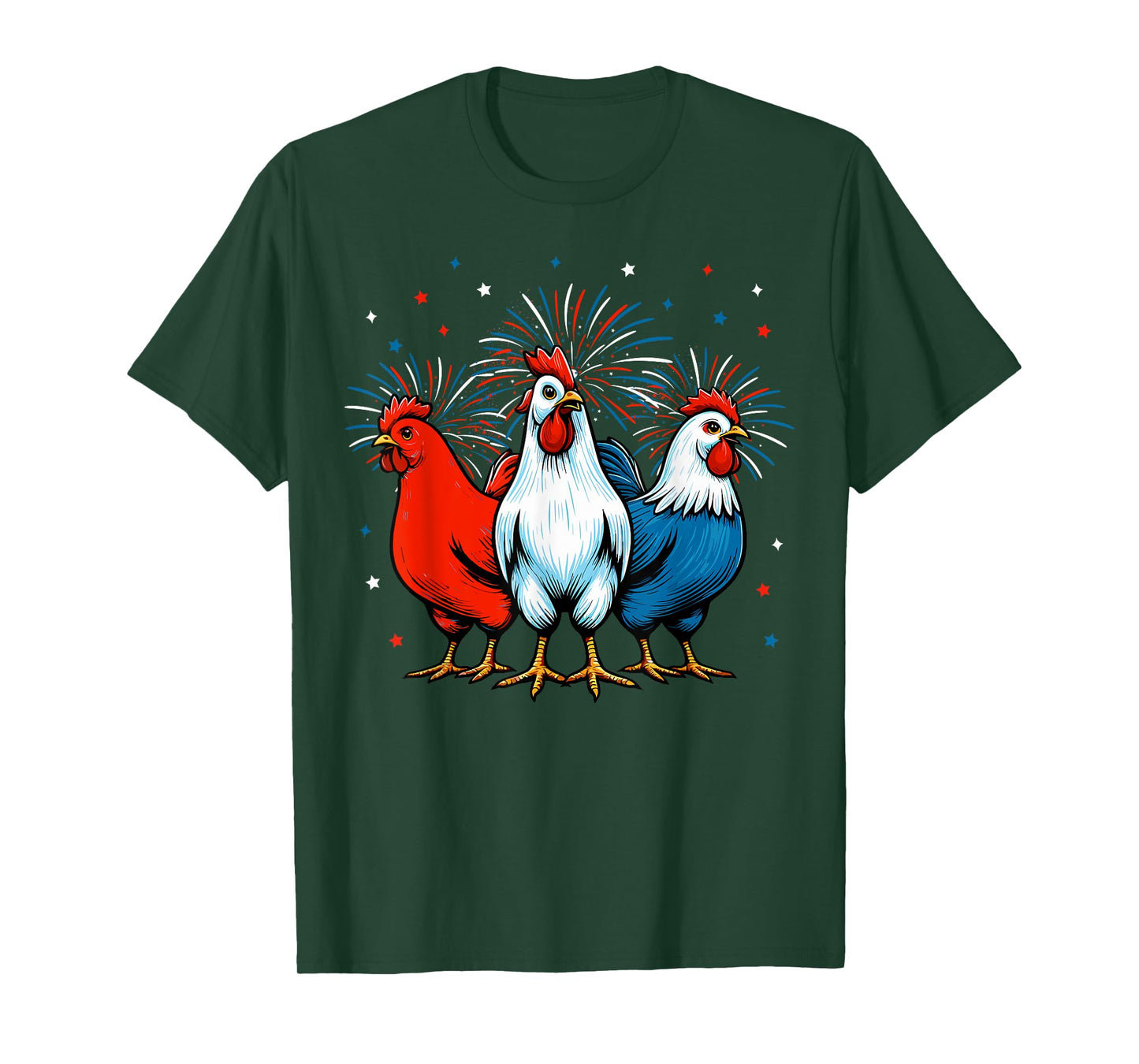 Funny 4th Of July Chickens Lover USA Flag Patriotic Chicken T-Shirt