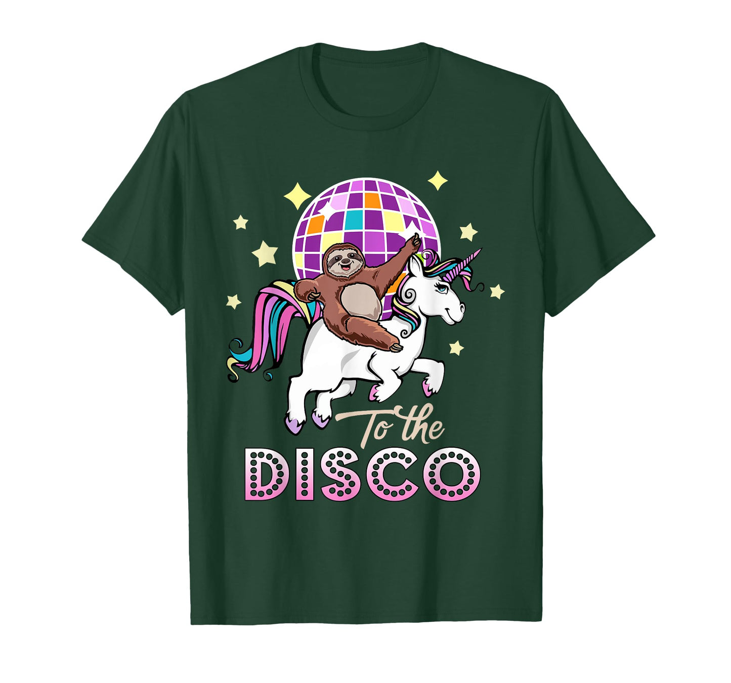 Sloth Riding Unicorn To The Disco T-Shirt