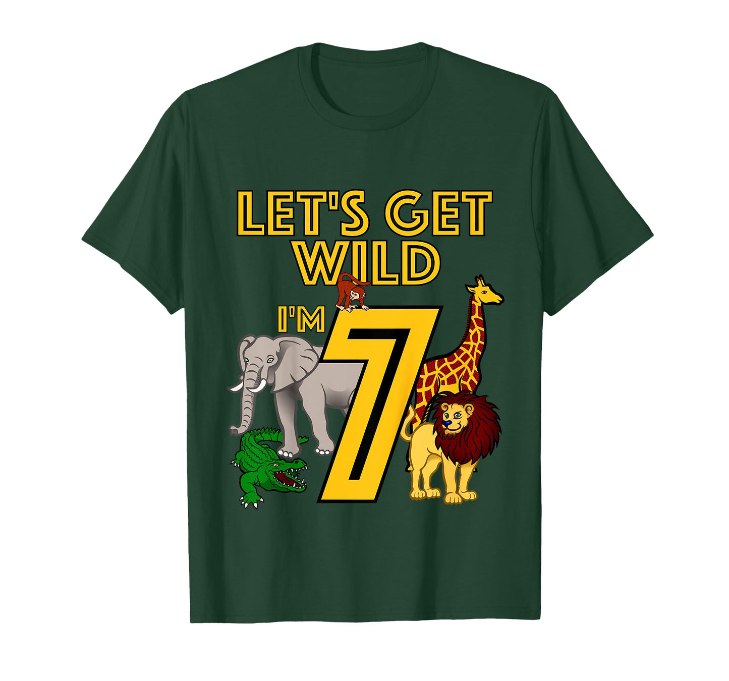 7 Year Old Zoo Birthday Shirt Safari Jungle Animal 7th Gift T-Shirt