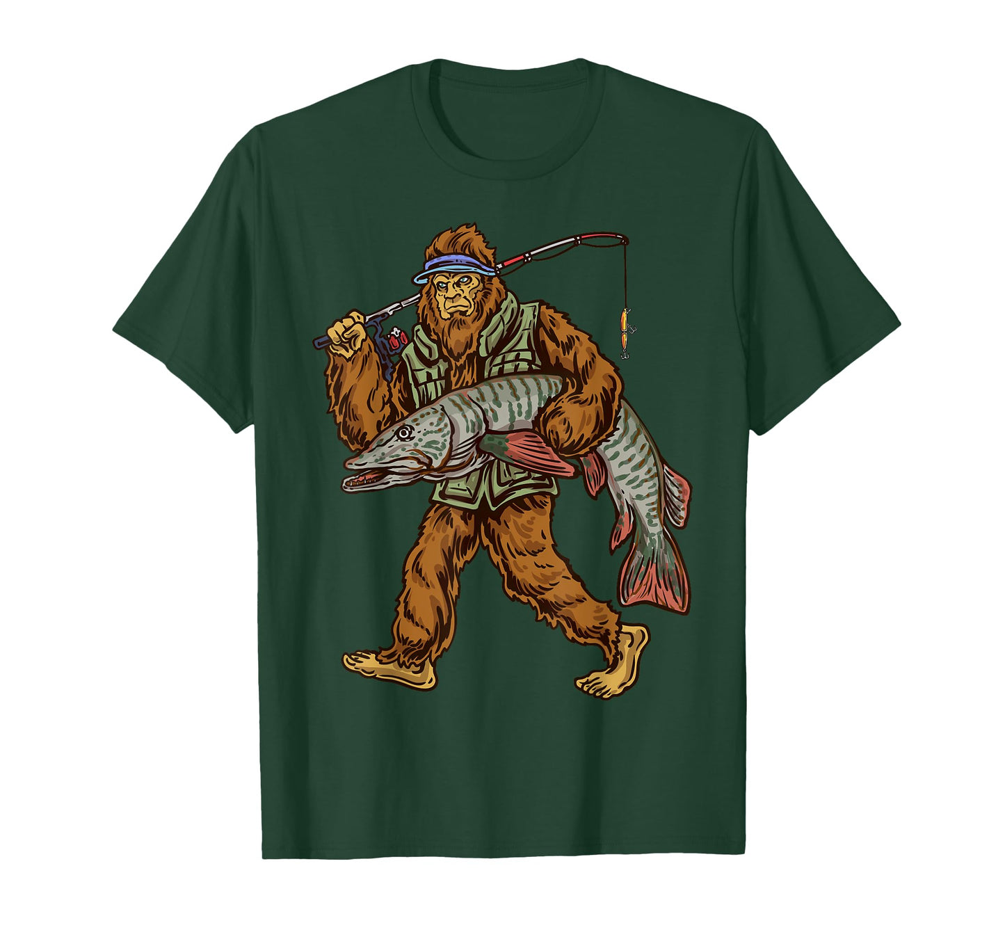 Muskie Fishing Tiger Musky Hunting Bigfoot Fishermen T-Shirt