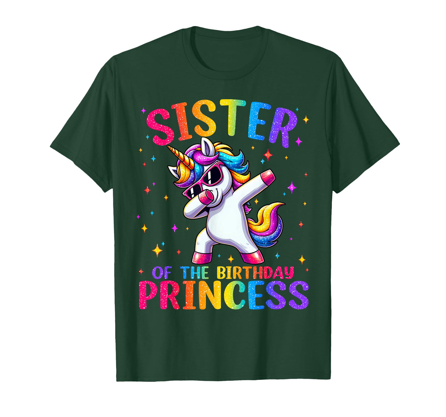 Sister of The Birthday Princess Matching Family Unicorn Girl T-Shirt